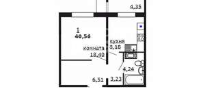 1-к квартира, вторичка, 41м2, 7/11 этаж
