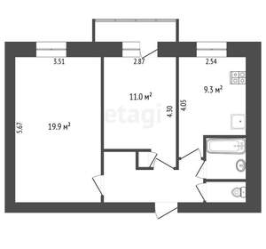 2-к квартира, вторичка, 50м2, 7/9 этаж