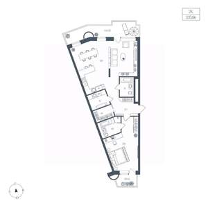 2-к квартира, вторичка, 105м2, 4/6 этаж