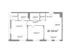 2-к квартира, строящийся дом, 81м2, 4/11 этаж