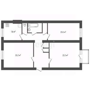 3-к квартира, вторичка, 88м2, 2/2 этаж