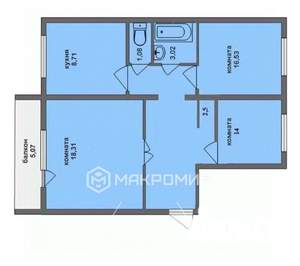 3-к квартира, вторичка, 73м2, 3/10 этаж