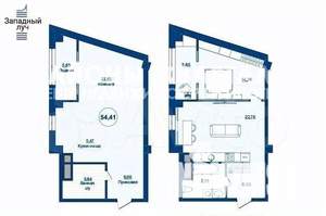 Студия квартира, вторичка, 54м2, 3/24 этаж