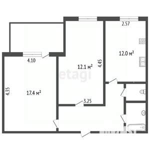 2-к квартира, вторичка, 49м2, 2/5 этаж