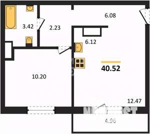 2-к квартира, вторичка, 41м2, 10/18 этаж