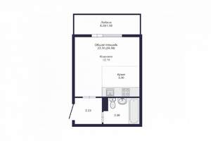 Студия квартира, вторичка, 25м2, 7/10 этаж