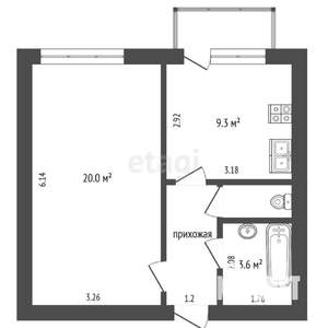 1-к квартира, вторичка, 33м2, 3/10 этаж