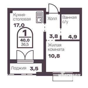 1-к квартира, вторичка, 37м2, 1/24 этаж