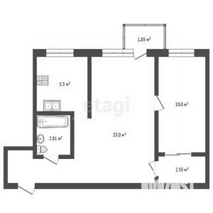 2-к квартира, вторичка, 45м2, 5/5 этаж