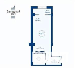 1-к квартира, вторичка, 42м2, 19/24 этаж