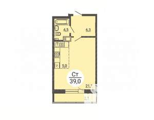 Студия квартира, вторичка, 38м2, 3/25 этаж