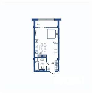 1-к квартира, вторичка, 39м2, 3/23 этаж