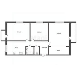 3-к квартира, вторичка, 60м2, 3/9 этаж