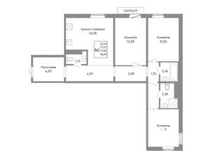 4-к квартира, строящийся дом, 78м2, 5/10 этаж