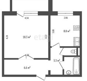 1-к квартира, вторичка, 41м2, 10/10 этаж