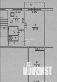 2-к квартира, вторичка, 44м2, 5/5 этаж