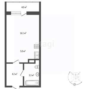 Студия квартира, вторичка, 30м2, 8/24 этаж