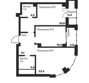 2-к квартира, вторичка, 84м2, 17/29 этаж