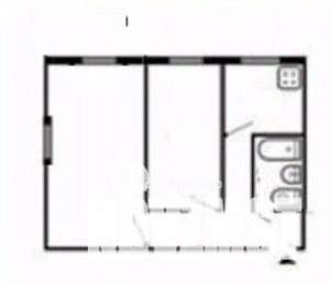2-к квартира, вторичка, 44м2, 1/5 этаж