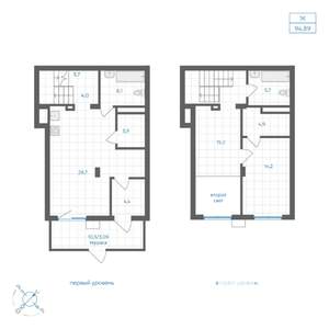 1-к квартира, вторичка, 95м2, 1/8 этаж