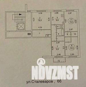 4-к квартира, вторичка, 83м2, 5/10 этаж