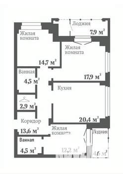 3-к квартира, вторичка, 90м2, 2/16 этаж