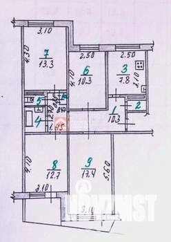4-к квартира, вторичка, 77м2, 2/10 этаж