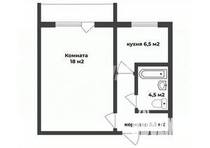 1-к квартира, вторичка, 33м2, 3/6 этаж