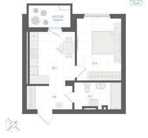 1-к квартира, вторичка, 35м2, 9/18 этаж