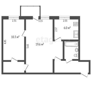 2-к квартира, вторичка, 43м2, 5/5 этаж