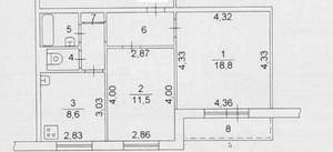 2-к квартира, вторичка, 51м2, 9/10 этаж