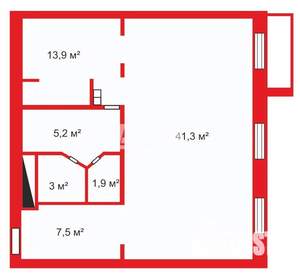 2-к квартира, вторичка, 73м2, 2/3 этаж