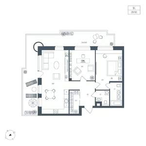 1-к квартира, вторичка, 90м2, 5/7 этаж