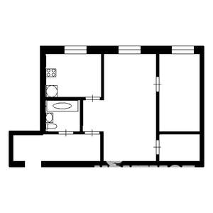 2-к квартира, вторичка, 46м2, 1/5 этаж