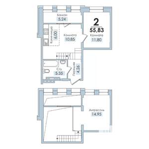 3-к квартира, вторичка, 56м2, 10/10 этаж