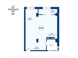 2-к квартира, вторичка, 64м2, 8/25 этаж