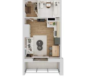 Студия квартира, вторичка, 24м2, 10/18 этаж