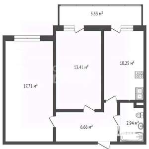 2-к квартира, вторичка, 54м2, 9/10 этаж