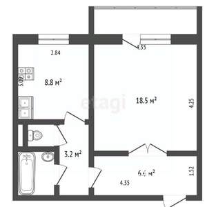 1-к квартира, вторичка, 41м2, 9/10 этаж