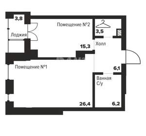 1-к квартира, вторичка, 57м2, 9/31 этаж