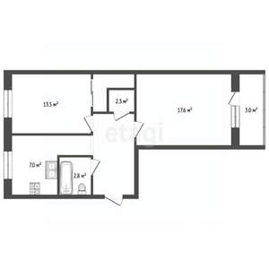 2-к квартира, вторичка, 53м2, 4/9 этаж