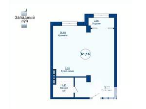 2-к квартира, вторичка, 61м2, 7/25 этаж