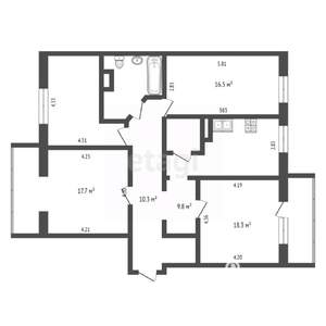 4-к квартира, вторичка, 112м2, 10/10 этаж