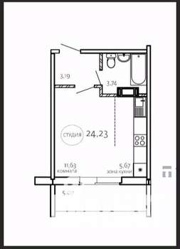 Студия квартира, вторичка, 24м2, 8/10 этаж