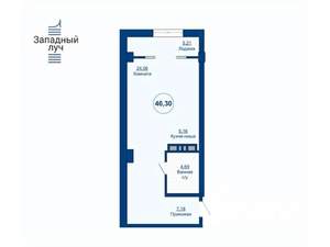 1-к квартира, вторичка, 46м2, 13/25 этаж