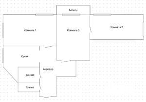 3-к квартира, вторичка, 69м2, 3/3 этаж