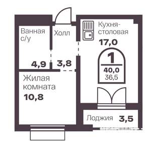 1-к квартира, вторичка, 37м2, 1/24 этаж