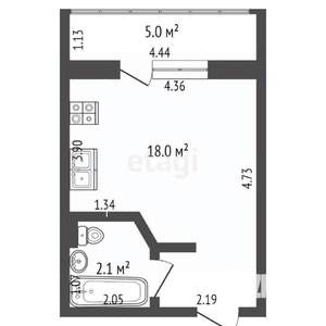 Студия квартира, вторичка, 25м2, 9/10 этаж