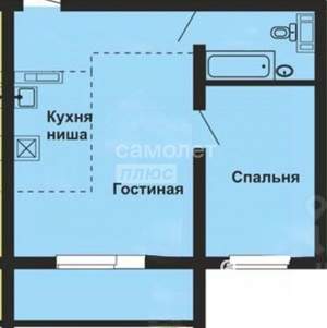 1-к квартира, вторичка, 40м2, 6/10 этаж