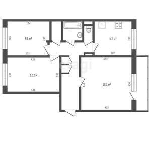 3-к квартира, вторичка, 65м2, 7/10 этаж